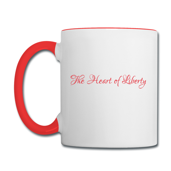 Heart of Liberty Red & White Coffee Mug - white/red