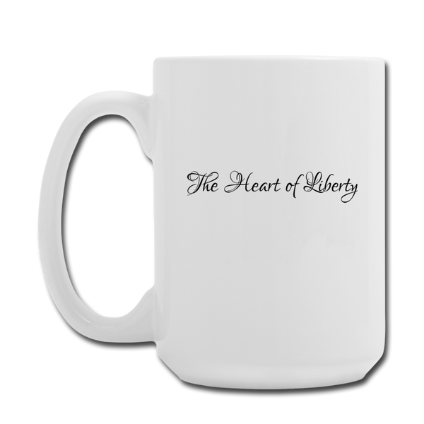 Heart of Liberty Design, Large Coffee/Tea Mug 15 oz - white