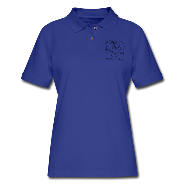 Black Design - Heart of LIberty, Women's Pique Polo Shirt - royal blue