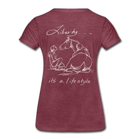 Liberty Lifestyle Women’s Premium T-Shirt 2 - heather burgundy